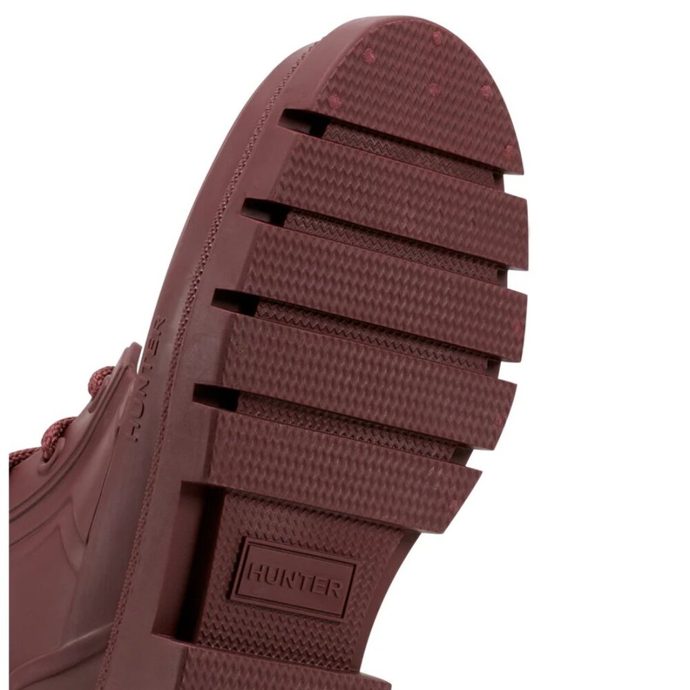 Hunter Women's Diana Waterproof Lace-Up Rain Boots in Dark Red - Picture 7 of 10